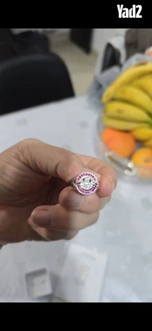 טבעת לזרת זהב לבן 14k יהלומים
