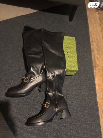 מגף עור שחור 39 גוצ'י Gucci