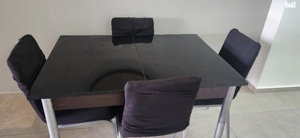 פינת אוכל משולבת זכוכית 156x85 - Image 3