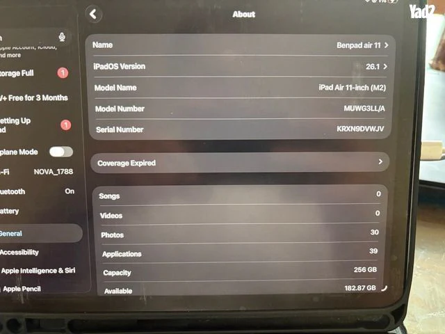 אייפד"Ipad air11+מקלדת+עפרון - Image 6